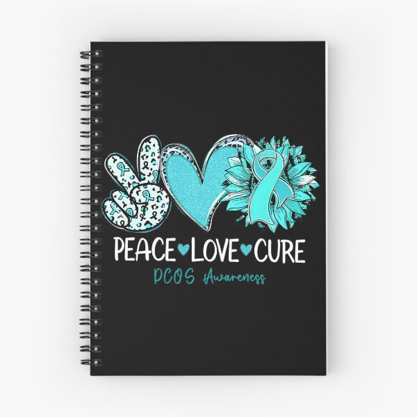 Item preview, Peace Love Cure Sunflower Teal Ribbon PCOS Awareness designed and sold by OliverBrueggem.