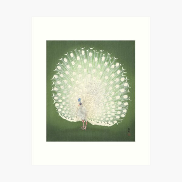 Item preview, Peacock Japanese Woodblock Print designed and sold by Vintage Wall Art.