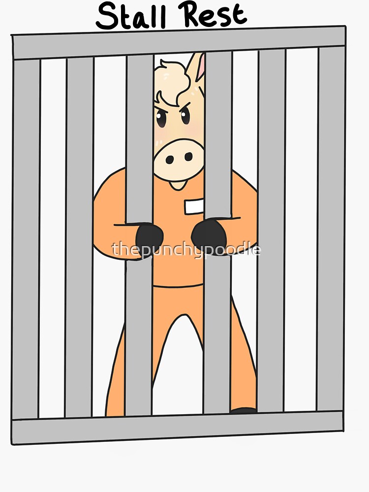 "Horse Stuck In Jail/Horse On Stall Rest" Sticker for Sale by