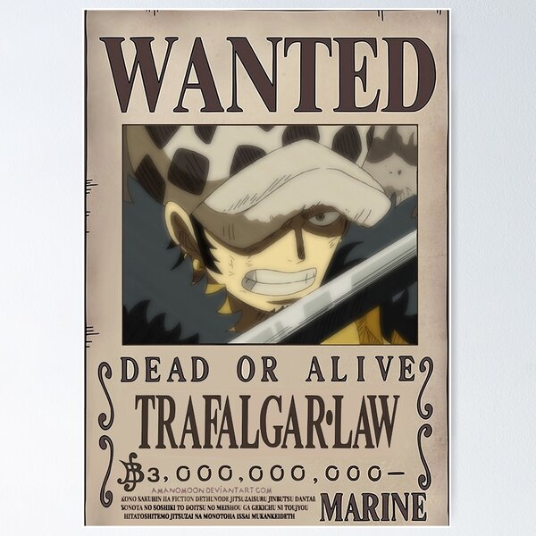 ONE PIECE Trafalgar Law Bepo WANTED Poster Mugiwara Store LImited