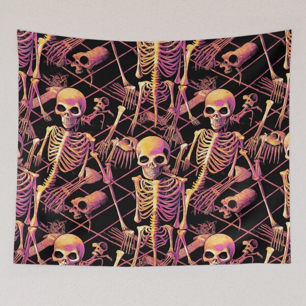 Artikelvorschau, SPOOKY BONES SKELETON, Vintages Halloween, Muster entworfen und verkauft von MoreMachine.