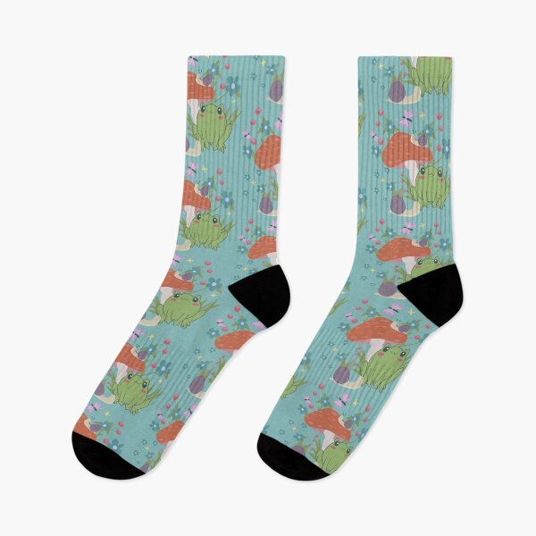 Item preview, cottagecore frog mushroom designed and sold by Gossip Rag.