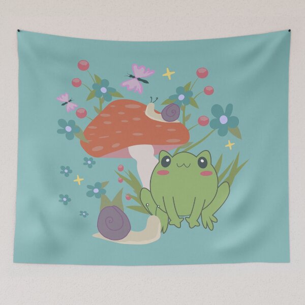 Item preview, cottagecore frog mushroom designed and sold by Gossip Rag.