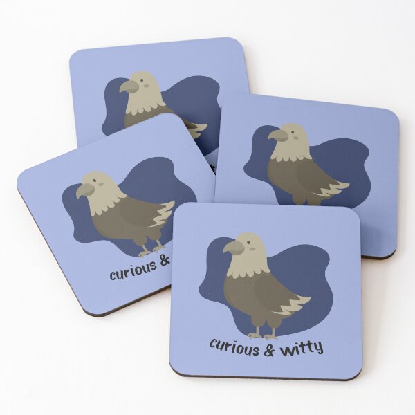 Item preview, cute blue house raven eagle designed and sold by Lucky Shamrock Shop.