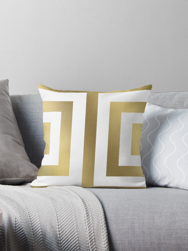 Thumbnail 1 von 4, Kissen, Gold Griechische Streifen designt und verkauft von caitlinworkman.
