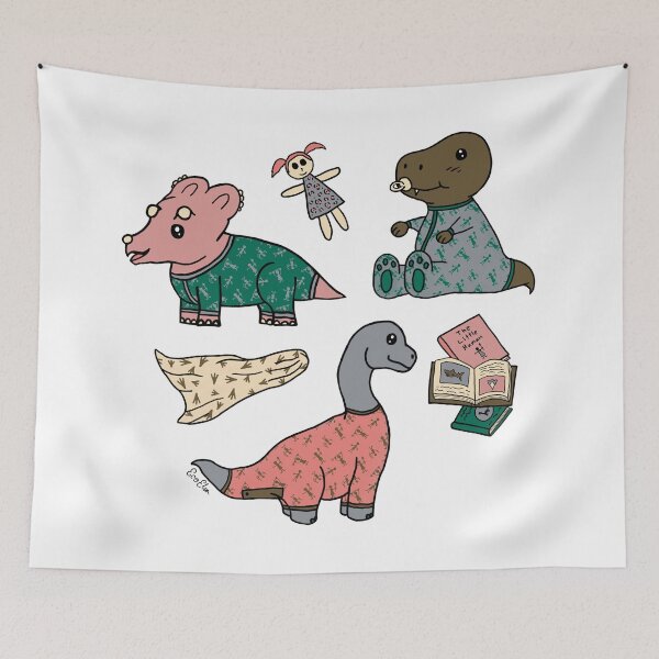 Item preview, Baby Dinosaurs in Pajamas - Cute Baby Dinosaurs - Little Dino PJs - Dinosaur Nursery designed and sold by EcoElsa.