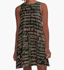 Shakespeare Insults Dark - Revised Edition (by incognita) A-Line Dress