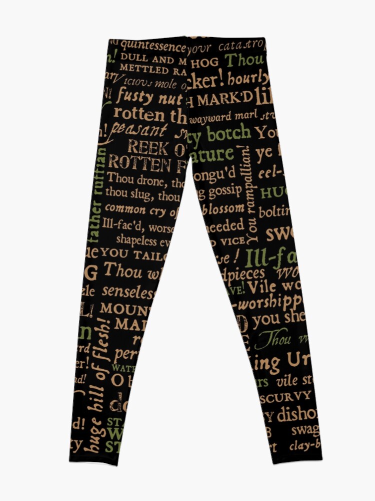 Alternate view of Shakespeare Insults Dark - Revised Edition (by incognita) Leggings