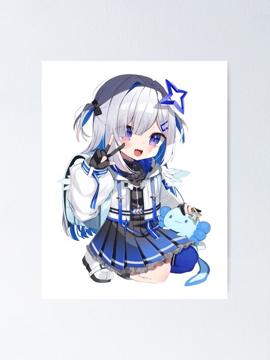 Chibi Loli Kanatan Wearing Backpack with Blue Axolotl | hololiveJP