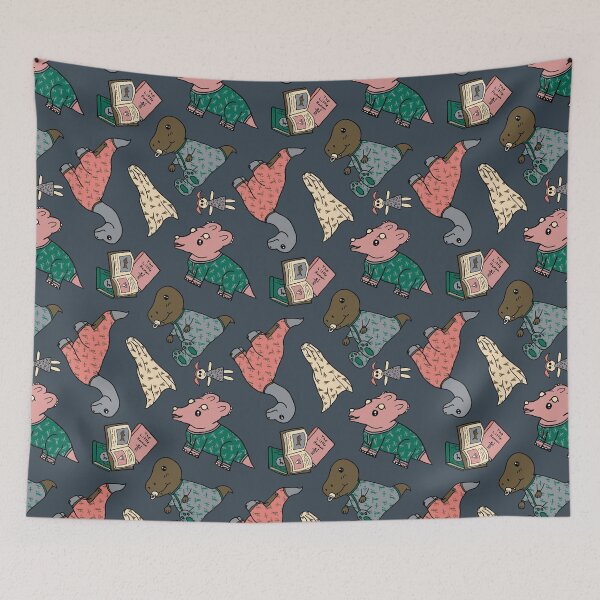 Item preview, Baby Dinosaurs in Pajamas Seamless Pattern- Cute Baby Dinosaurs Pattern - Little Dino PJs - Dinosaur Nursery Pattern - Charcoal designed and sold by EcoElsa.