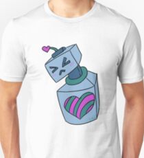 Cute blue robot Unisex T-Shirt