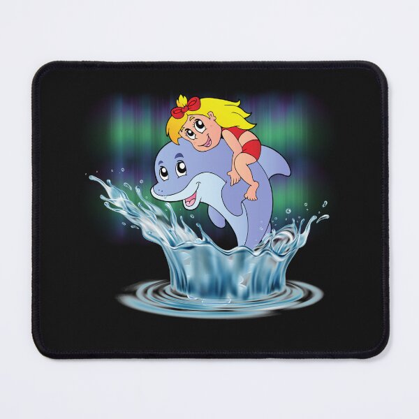 Item preview, Cheerful girl on a dolphin designed and sold by PlanetaDesign.
