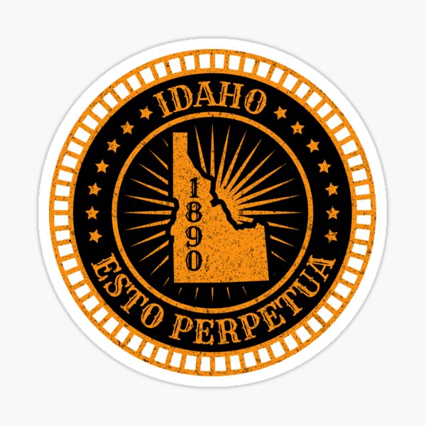 "Idaho State Map Slogan Flag ID The Gem State " Sticker for Sale by