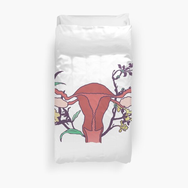 Floral Uterus Duvet Cover