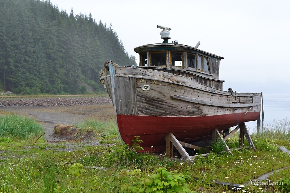 "Dry Dock Boat Hoonah, Alaska" by GiftedCrow Redbubble