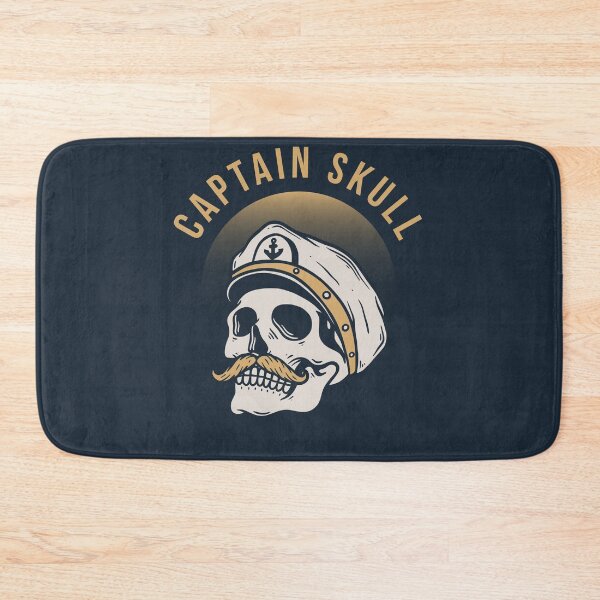 Item preview, Left Side View of Mustachioed Skull Captain designed and sold by rukurustudio.