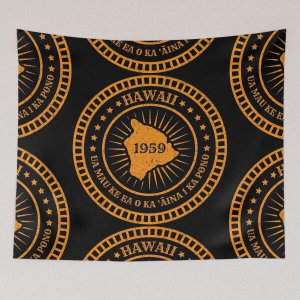 Item preview, Hawaii State Map Slogan Flag - Motto Aloha State designed and sold by Ranggasme.