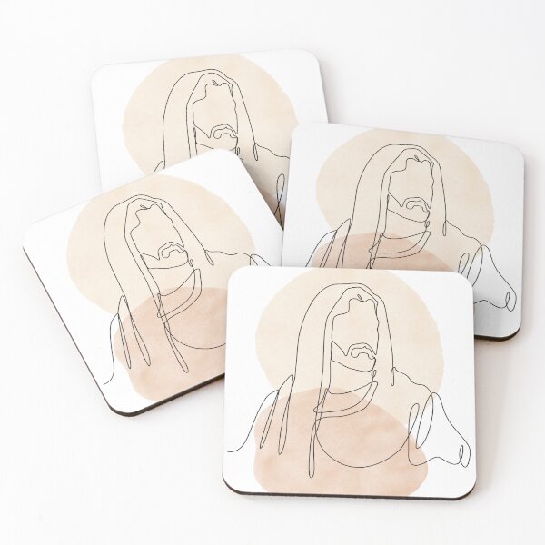 Item preview, One continuous  one drawn line art doodle of a spiritual Jesus Christ, Boho, Jesus Portrait, Wall Art, Jesus Wall Art, Jesus Poster designed and sold by andienhuynh.