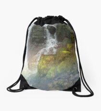 Waterfall Crashing Over Rocks Drawstring Bag