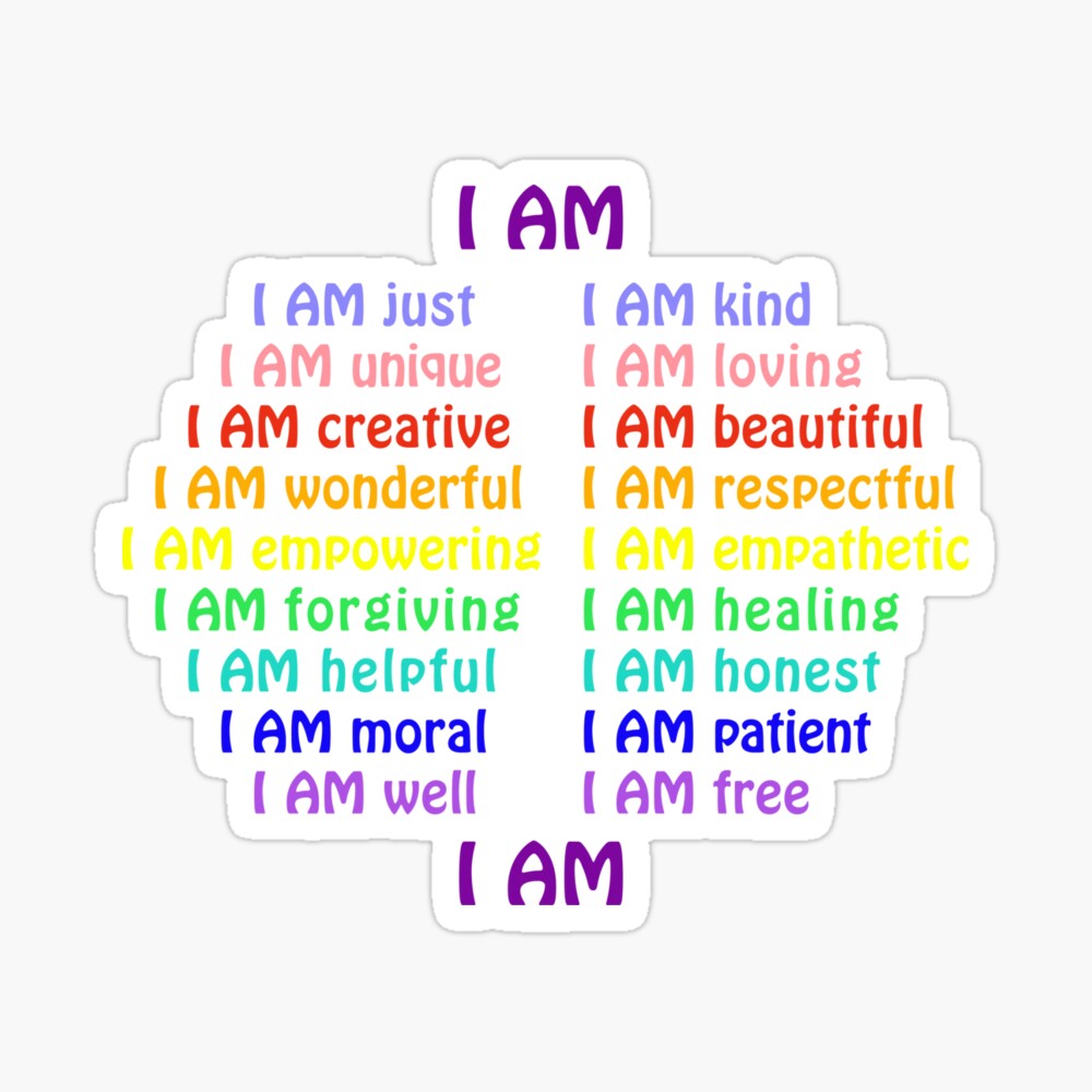 I AM Affirmations Motivational and Inspirational Power Of The Great I AM Sayings Poster