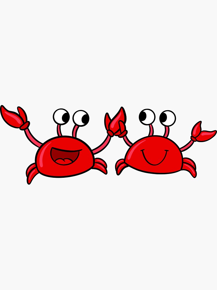 "Two Crabs Best Friends" Sticker for Sale by heathercashart Redbubble