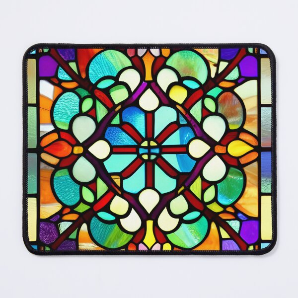 Item preview, Exquisite Stained Glass: Multi-Colored Geometric Pattern designed and sold by IlluminatedPage.