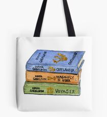 Outlander Book Stack Watercolor Tote Bag