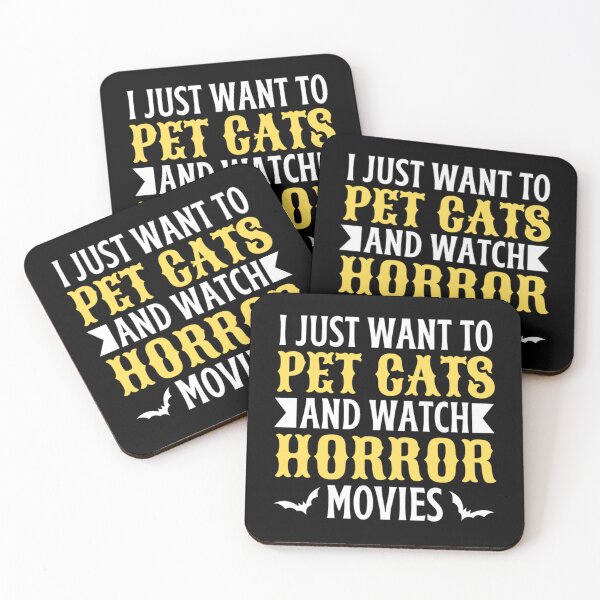 Item preview, I Just Want To Pet Cats And Watch Horror Movies designed and sold by chetan786.