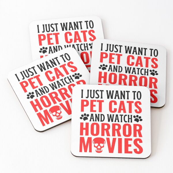 Item preview, I Just Want To Pet Cats And Watch Horror Movies designed and sold by chetan786.