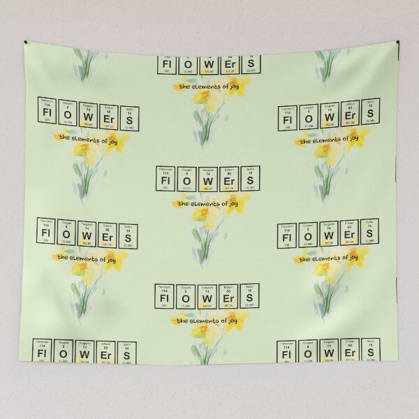Item preview, Flowers Periodical Table of Elements Word Joy Yellow Daffodils  designed and sold by Siela.