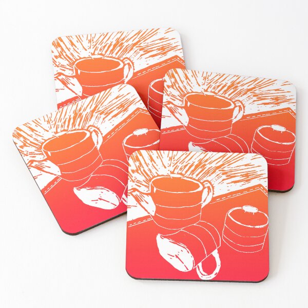Artikelvorschau, Denna Fryer Australia 'Sunset Teaset' Linolschnitt entworfen und verkauft von WaterProject.