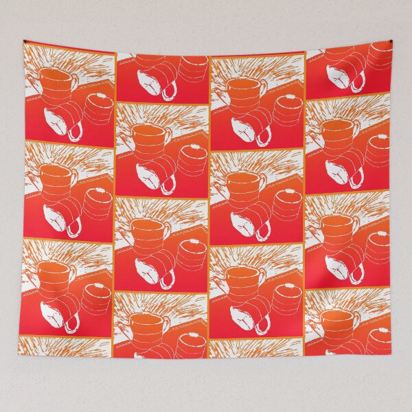 Item preview, Denna Fryer   Australia  'Sunset Teaset'  Linocut designed and sold by WaterProject.
