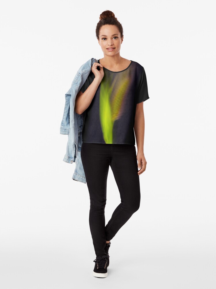Alternate view of Fleur Blur-Abstract Bristle Grass Chiffon Top