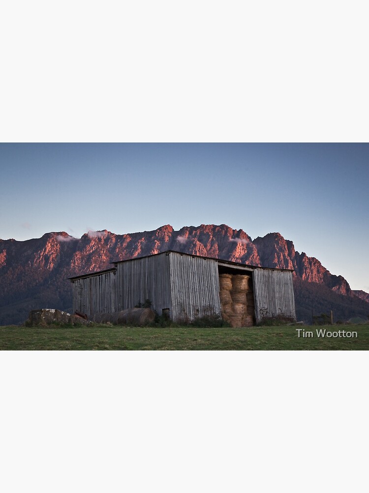 Thumbnail 4 of 4, Metal Print, Hayshed at Sunset designed and sold by Tim Wootton.