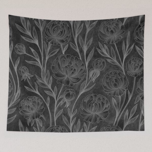 Aperçu de l'œuvre Motif floral noir et gris créée et vendue par IrinaIkar.