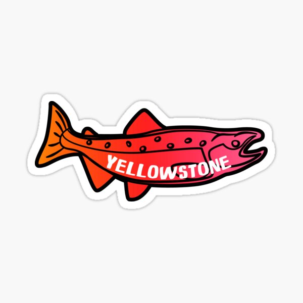 Yellowstone national park trout fishing Wyoming rainbow brown cutthroat Sticker