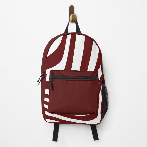 Item preview, Burgundy red and white wavy lines geometric pattern designed and sold by by-jwp.
