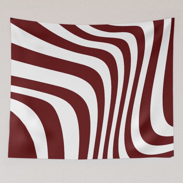 Item preview, Burgundy red and white wavy lines geometric pattern designed and sold by by-jwp.