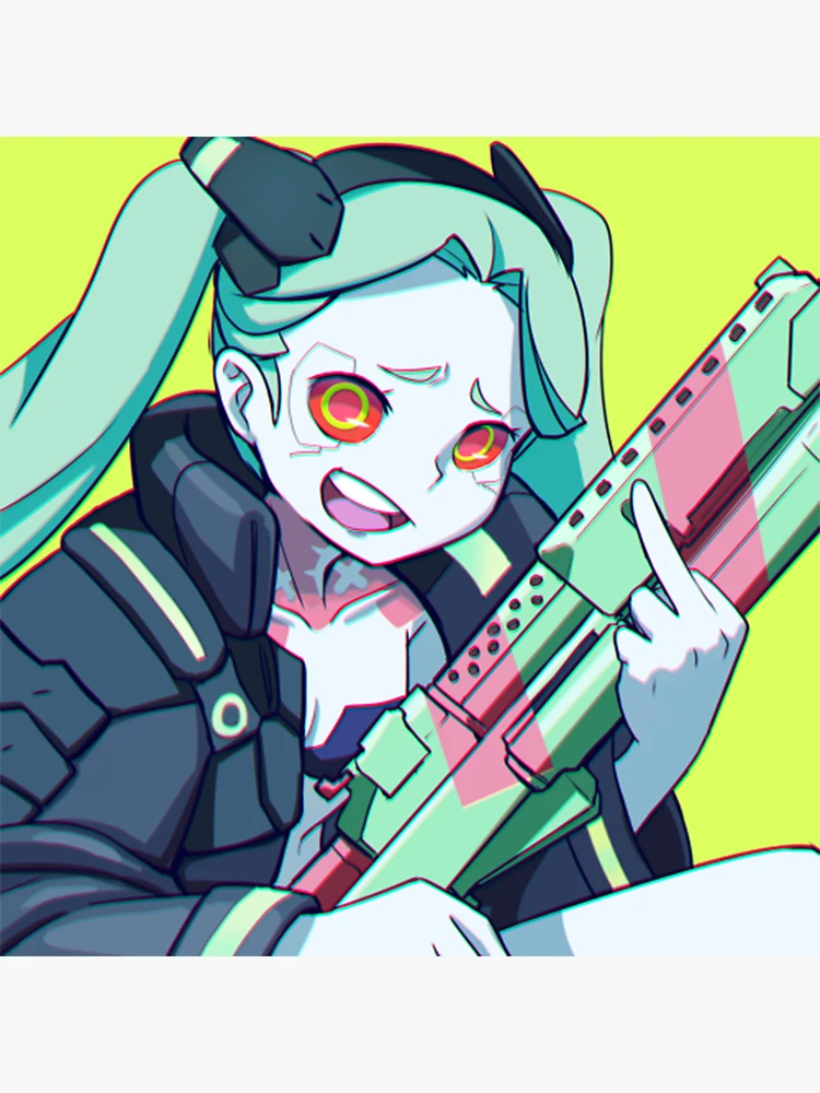 Huh Rebecca Sticker - Huh Rebecca Cyberpunk Edgerunners - Discover