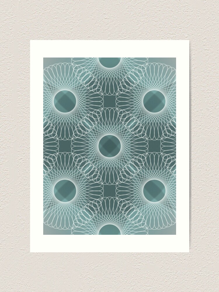 Alternate view of Circled in Shades of Teal Art Print