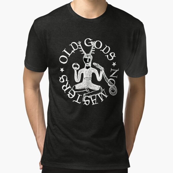 Artikel-Vorschau von ORG Old Gods No Masters T-Shirt – grün (Gehörnter Gott, Cernunos, Heide, Hexerei), designt und verkauft von Monast225.