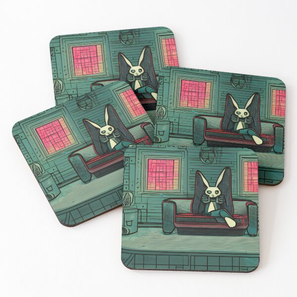 Item preview, Cyberpunk Bunny Sitting on a Couch designed and sold by Jaraz.