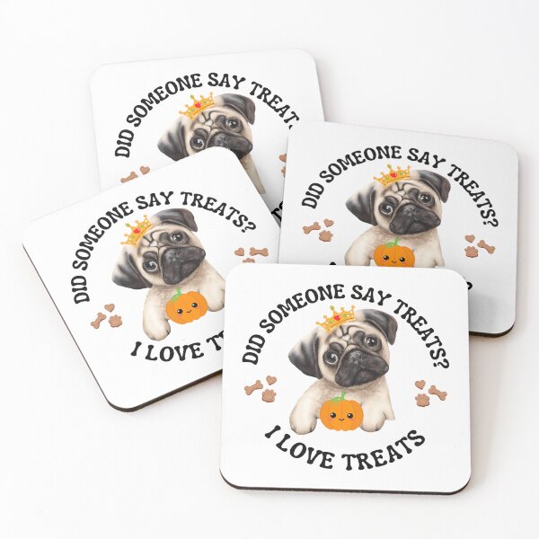 Item preview, Pug Likes Treats - Halloween CIRCLE Sticker and Shirts designed and sold by FlippinTurtles.