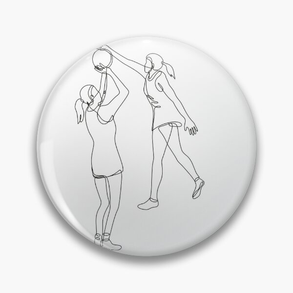 Item preview, Netball Player Shooting and Blocking the Ball Continuous Line Drawing  designed and sold by Shifa19.
