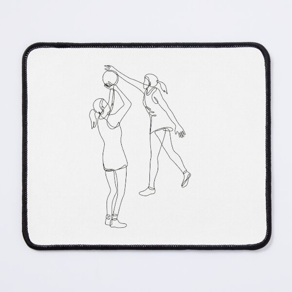 Item preview, Netball Player Shooting and Blocking the Ball Continuous Line Drawing designed and sold by Shifa19.