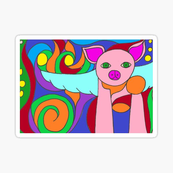 "The Pig with Wings - Spirited Creatures Series" Sticker for Sale by ...