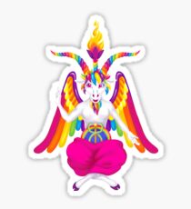 1997 Neon Rainbow Baphomet Sticker