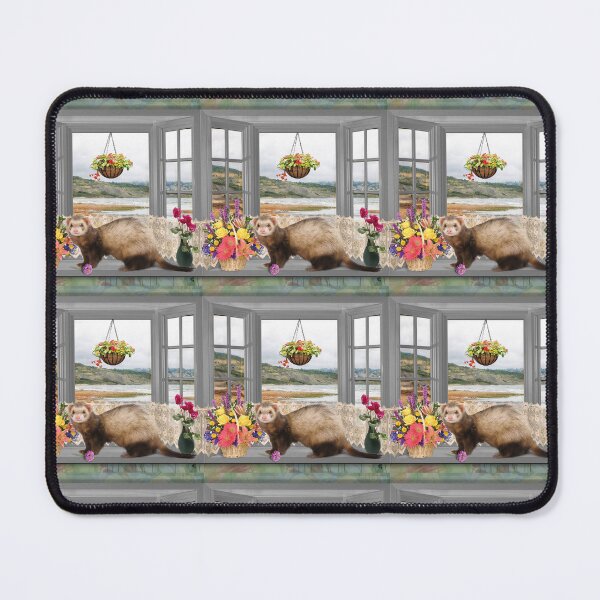 Item preview, Summer Holiday Cute Ferret with flowers Art designed and sold by BarbaraGlebska.