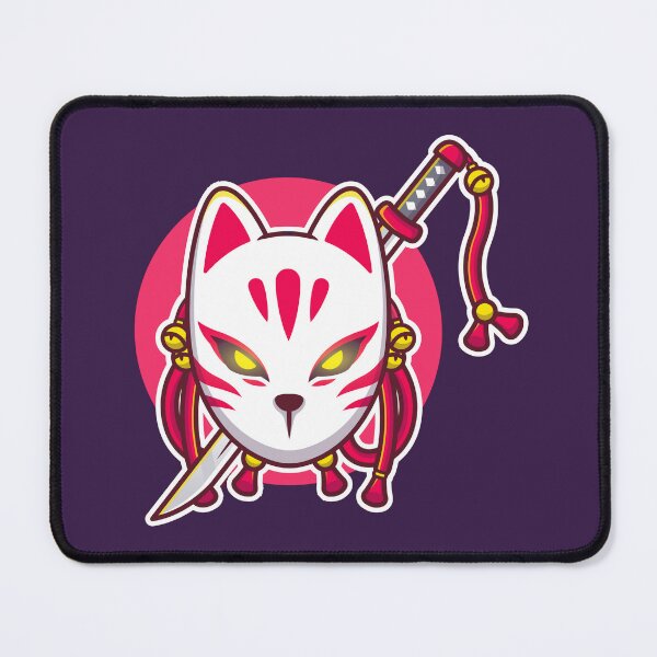 Item preview, Cute kitsune with sword anime ninja cat - Anime designed and sold by Cutefy.