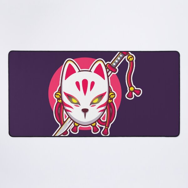 Item preview, Cute kitsune with sword anime ninja cat - Anime designed and sold by Cutefy.